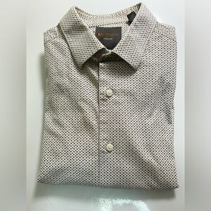 Ben Sherman Tailoring Men’s Dress Shirt White Printed Long Sleeves Sz 15-15 1/2